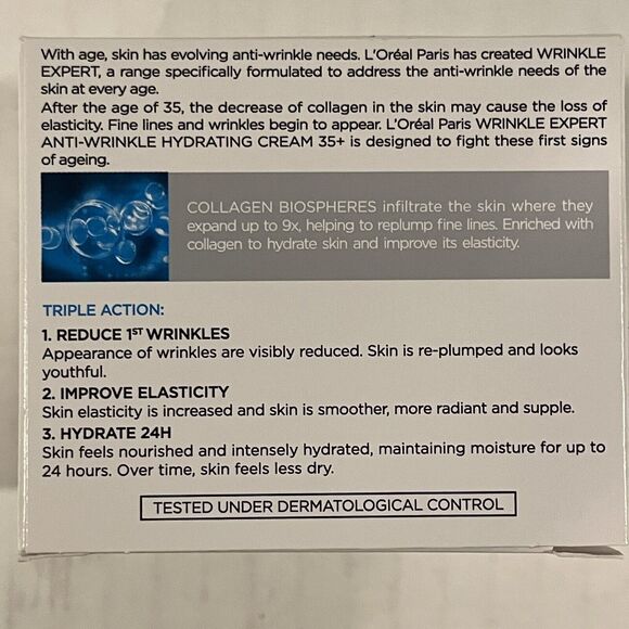 L'Oreal Wrinkle Expert Anti-Wrinkle Hydrating Day Cream 35+ Collagen 50ml/1.7oz - Picture 6 of 7